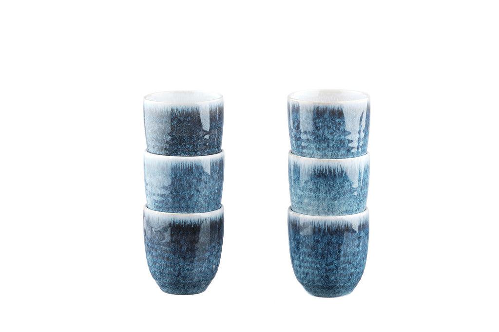 Ceașcă ceramică COSMOS Azure 150ml set 6 piese - vedere laterală
