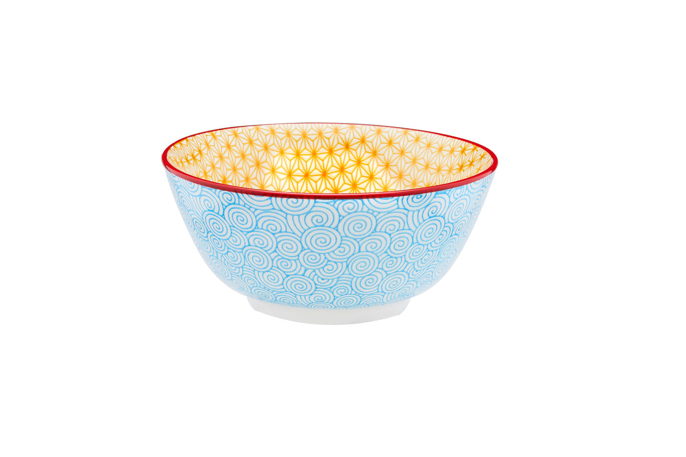 Bol PATTERN porțelan spirale albastre motive galbene Ø15cm HoReCa - Servirea Mesei