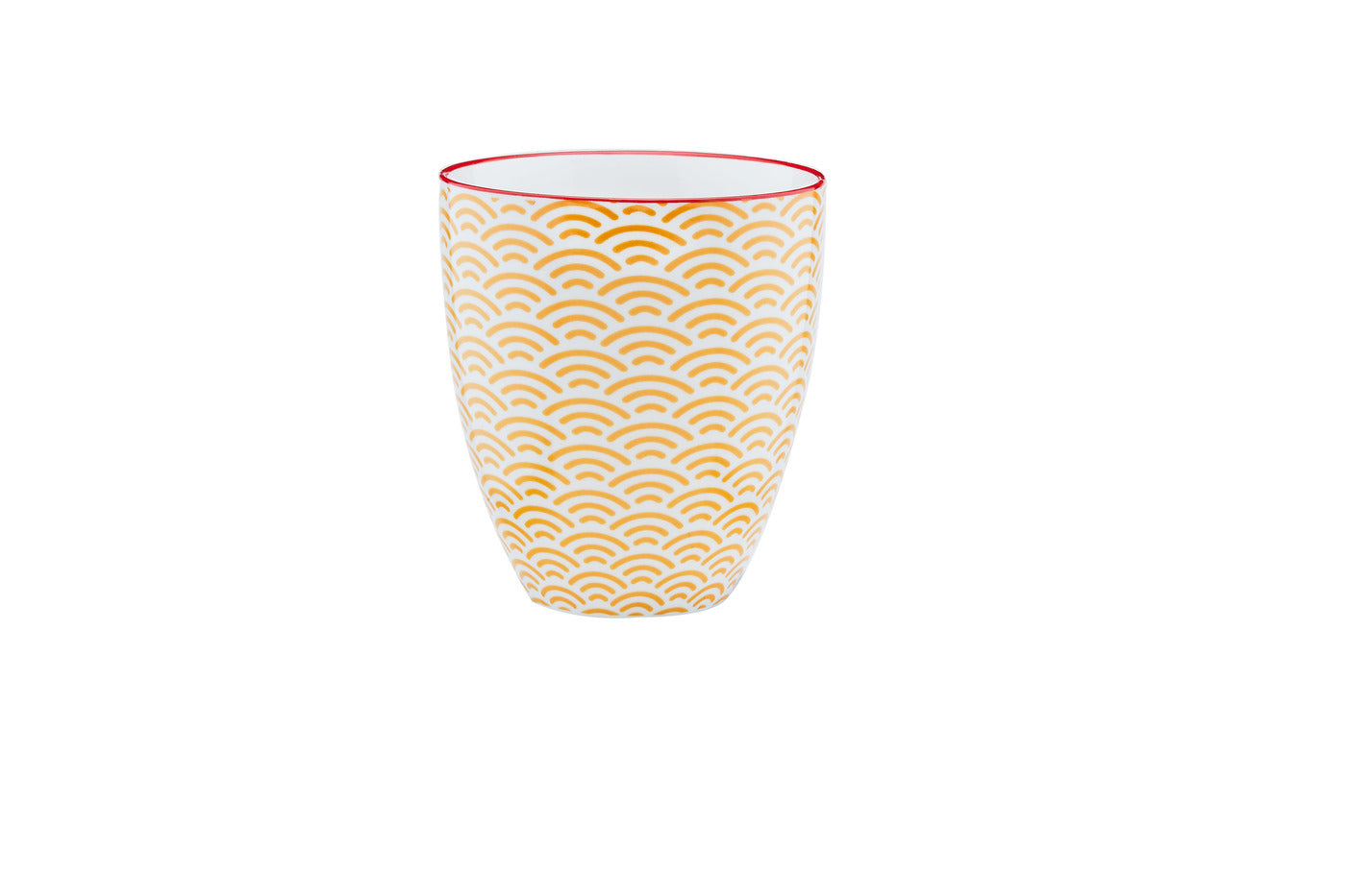 Cană fără toartă PATTERN porțelan valuri galbene 300ml HoReCa - Servirea Mesei