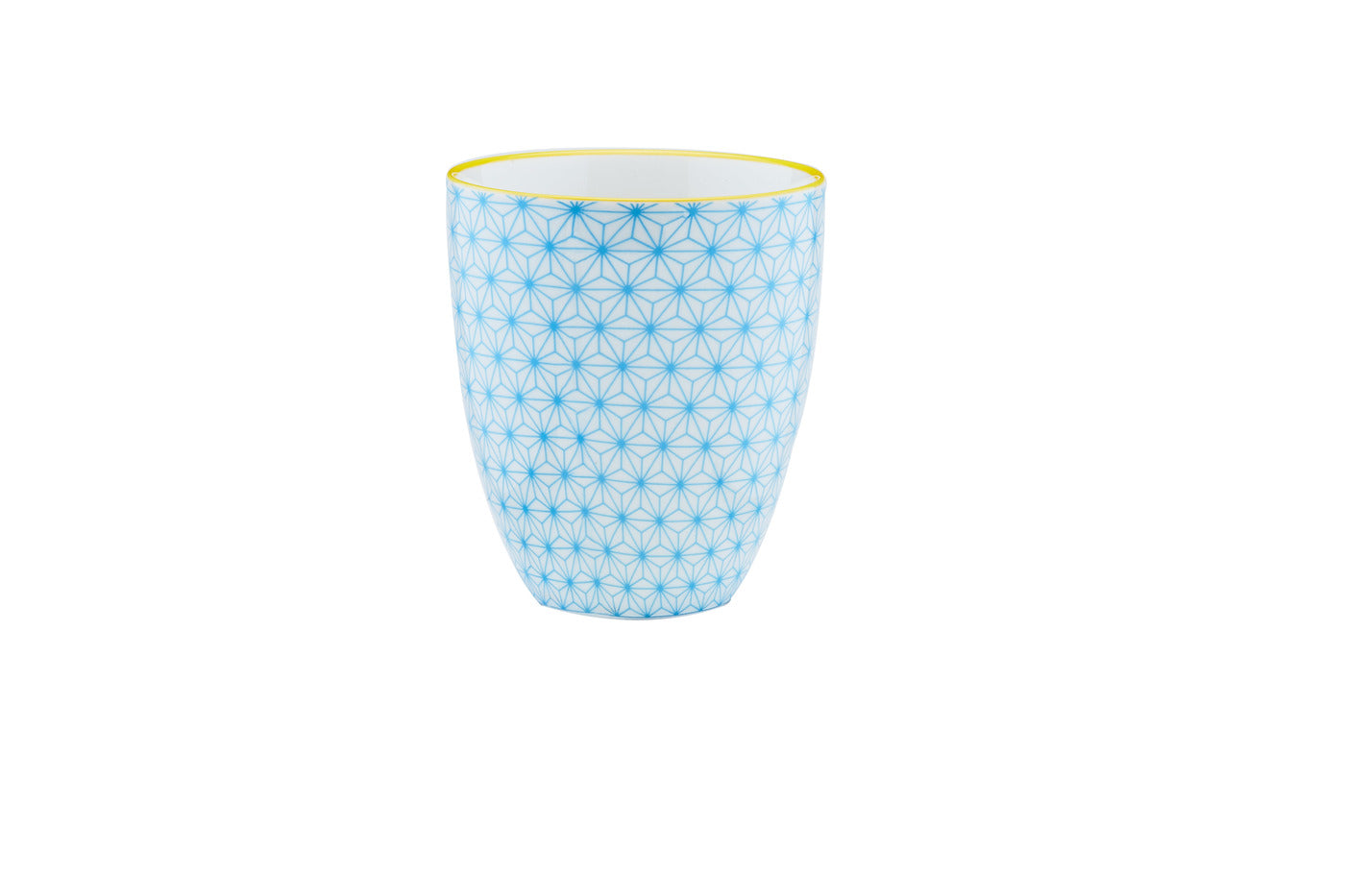 Cană fără toartă PATTERN porțelan model geometric albastru 300ml HoReCa - Servirea Mesei