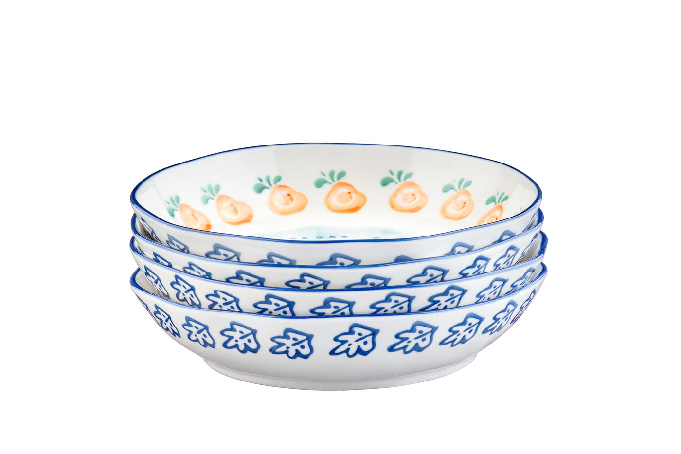 Farfurie adâncă NAPOLI Citrus porțelan Ø21cm set 4 piese - vedere laterală