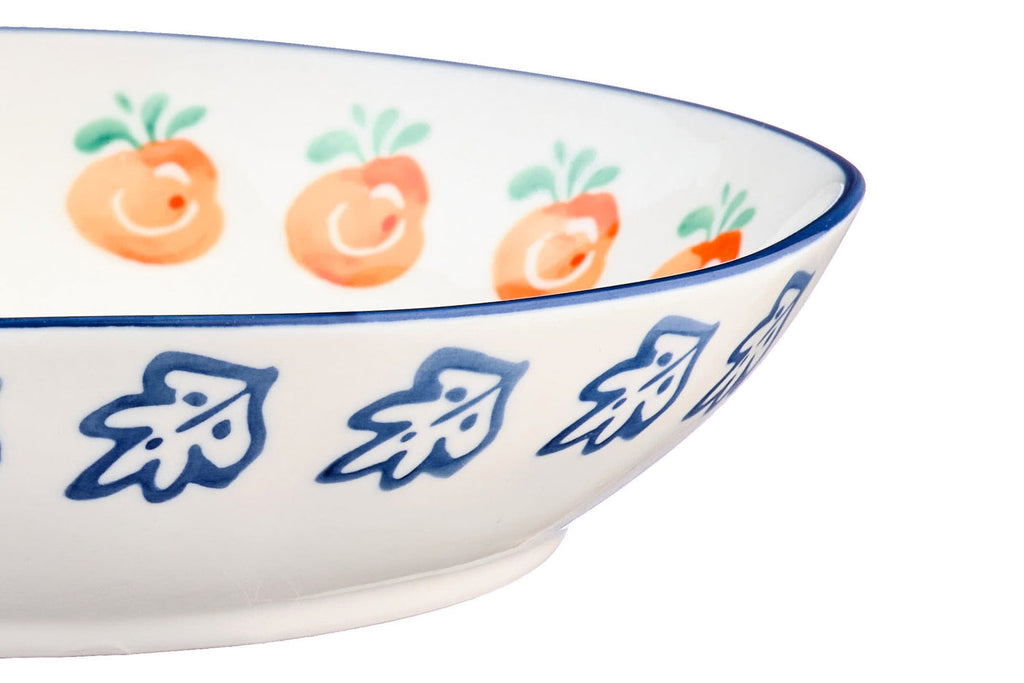 Farfurie NAPOLI Citrus Ø21cm porțelan pictat manual - detaliu motiv citrice