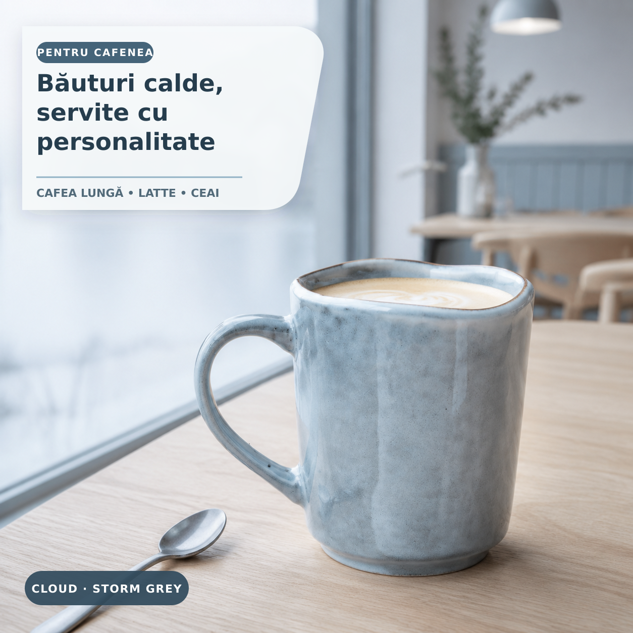 Cană CLOUD Storm Grey 400ml utilizare cafenea HoReCa