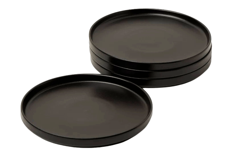 Set 4 farfurii fel principal LUXE negru mat ceramică stoneware Ø26cm HoReCa