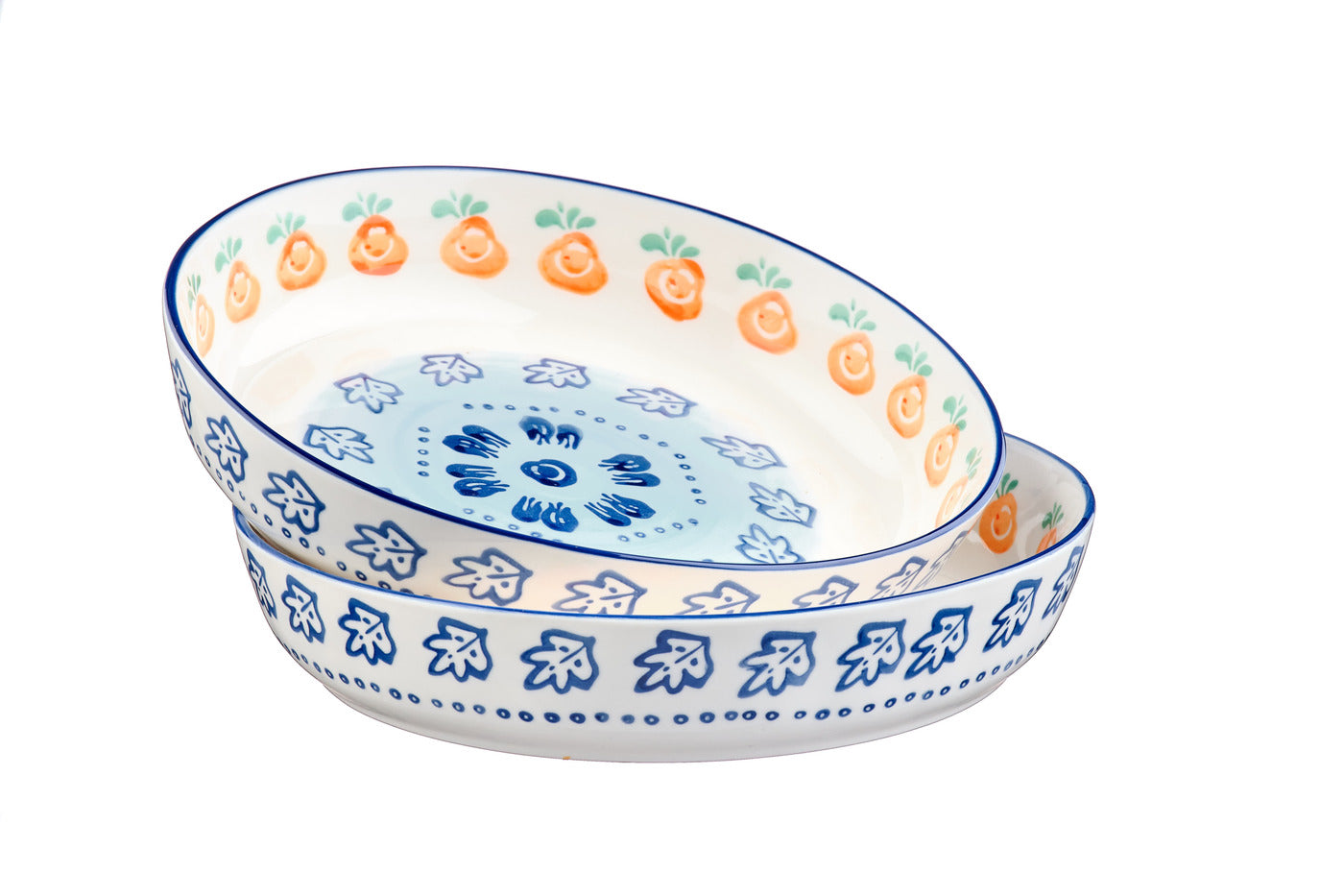 Bol pâine NAPOLI Citrus porțelan Ø25cm set 2 piese - vedere laterală