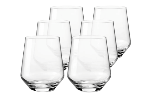 Pahar pentru apă Riva, sticlă transparentă, design conic, 420 ml, set 6 piese