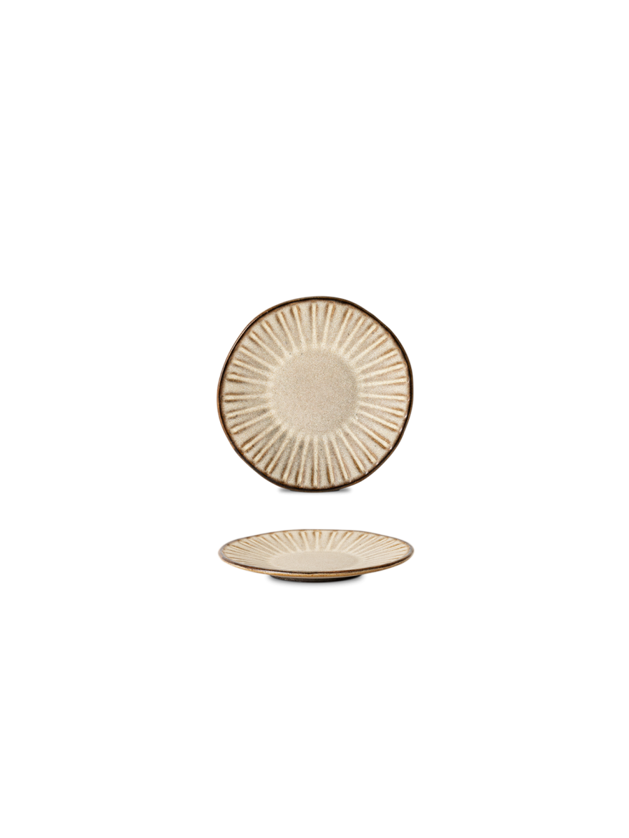 Farfurie pâine VIEIRA, bej mat, Ø16 cm