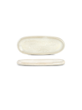 Farfurie degustare ovală QUARTZO, alb cristal, 24 × 9,5 cm
