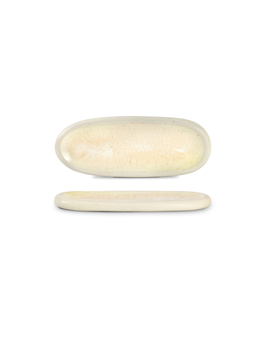Farfurie degustare ovală QUARTZO, opal mat, 24 × 9,5 cm