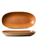 Platou oval servire mare FLOWER SEEDS, portocaliu, 42 × 21 cm