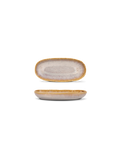 Platou oval servire mini AMAZÔNIA, crem, 15,5 × 7 cm