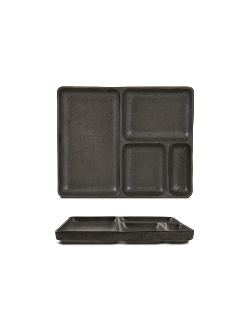 Farfurie Bento JAPANESE CUISINE, negru, 26,5 × 21 cm