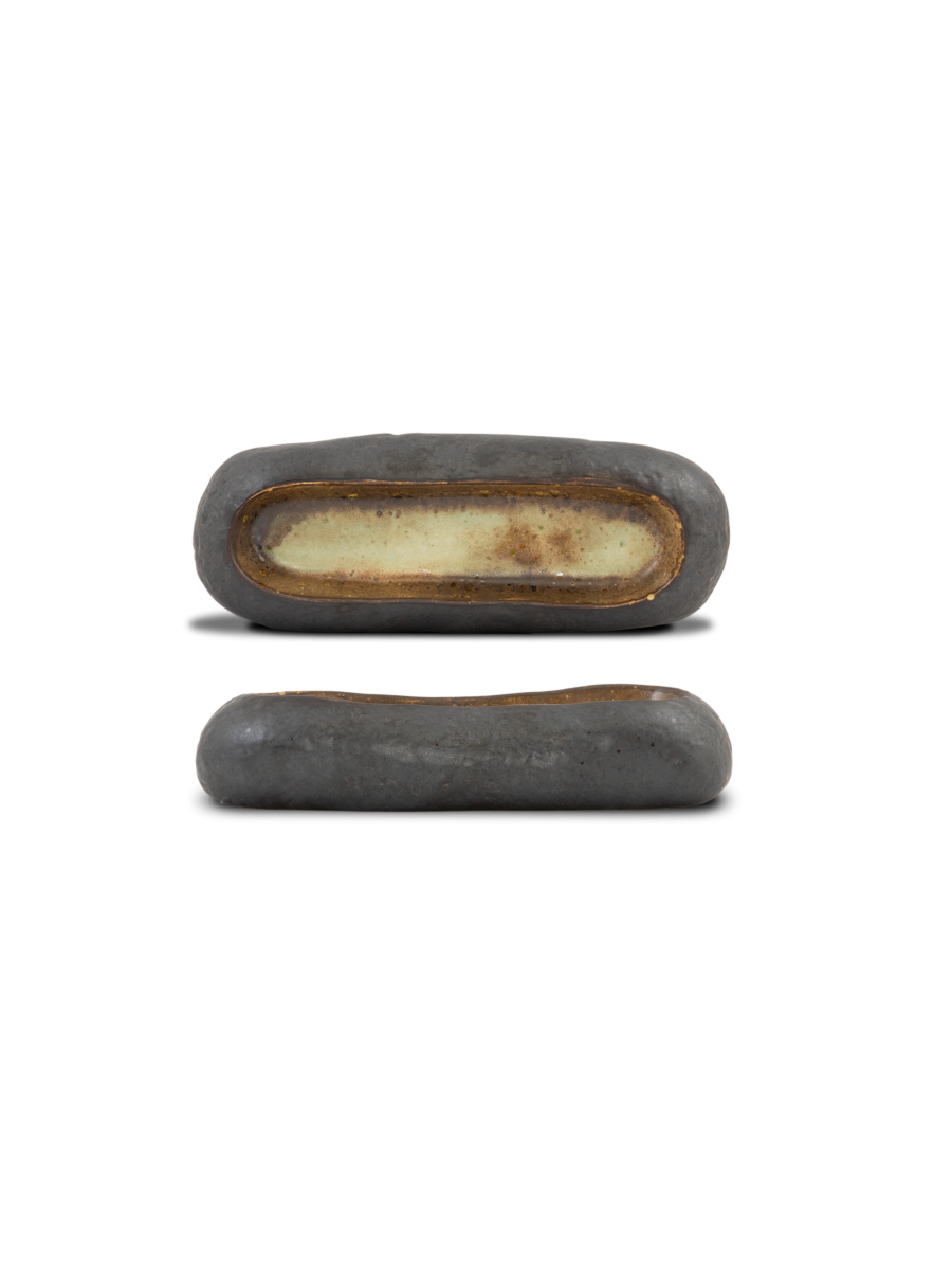 Farfurie degustare ovală SEIXO, negru, 26 × 9,4 cm