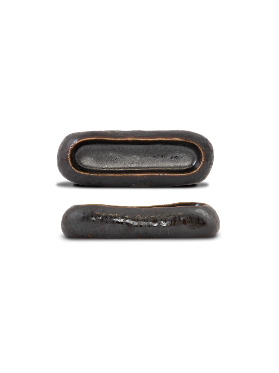 Farfurie degustare ovală SEIXO, metalic, 26 × 9,4 cm