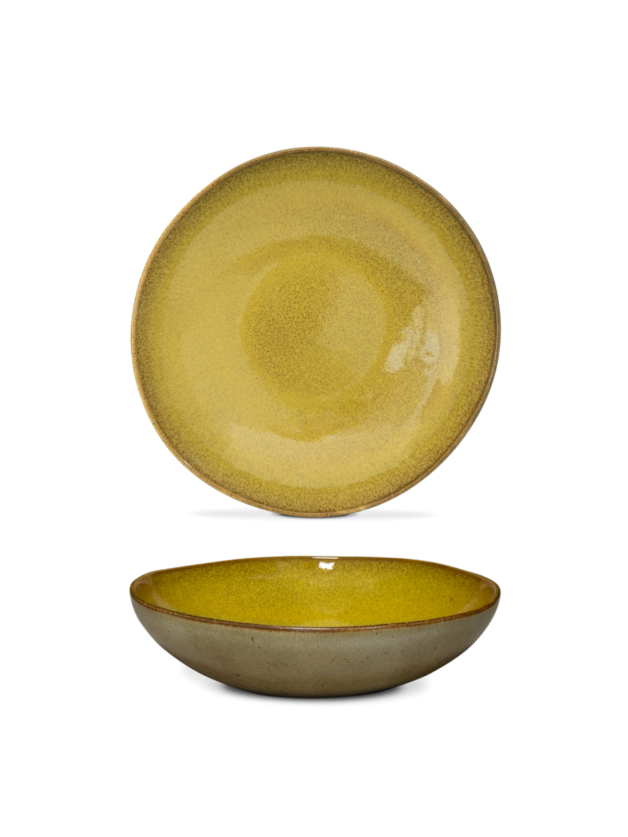 Farfurie adâncă paste FLOWER SEEDS, galben, Ø22 cm