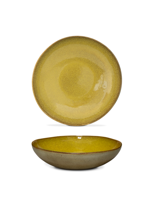 Farfurie adâncă paste FLOWER SEEDS, galben, Ø22 cm