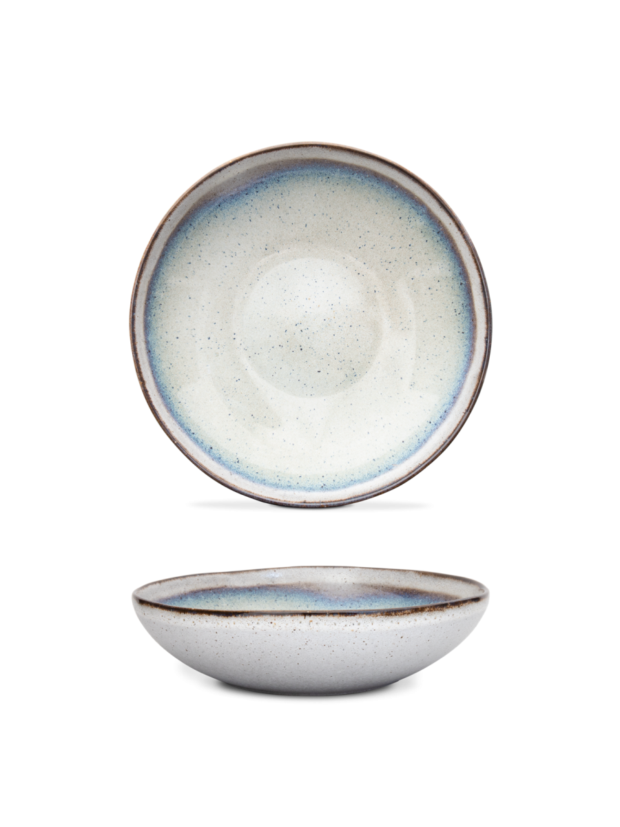 Farfurie adâncă paste SAIL, alb cu decor albastru, Ø22 cm
