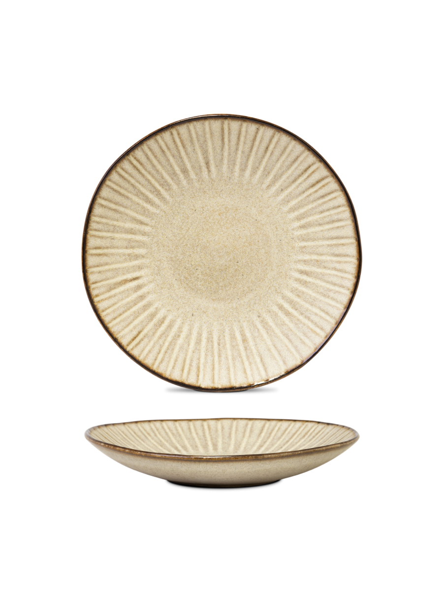Farfurie adâncă paste VIEIRA, bej mat, Ø27,5 cm