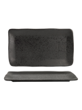 Farfurie dreptunghiulară mare BLACK STONE, negru cu reflexe metalice, 36,5 × 21 cm