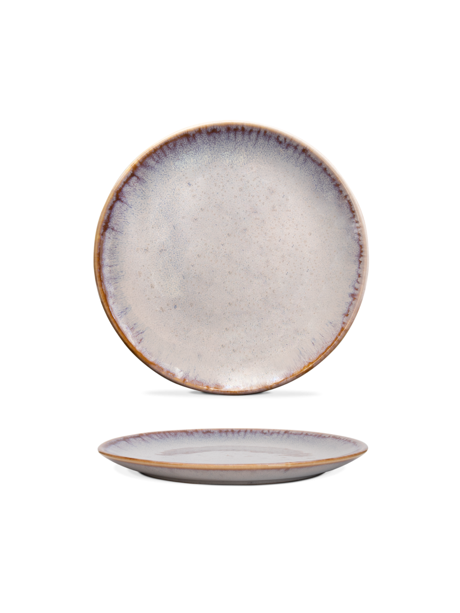 Farfurie întinsă desert AMAZÔNIA, crem, Ø21 cm