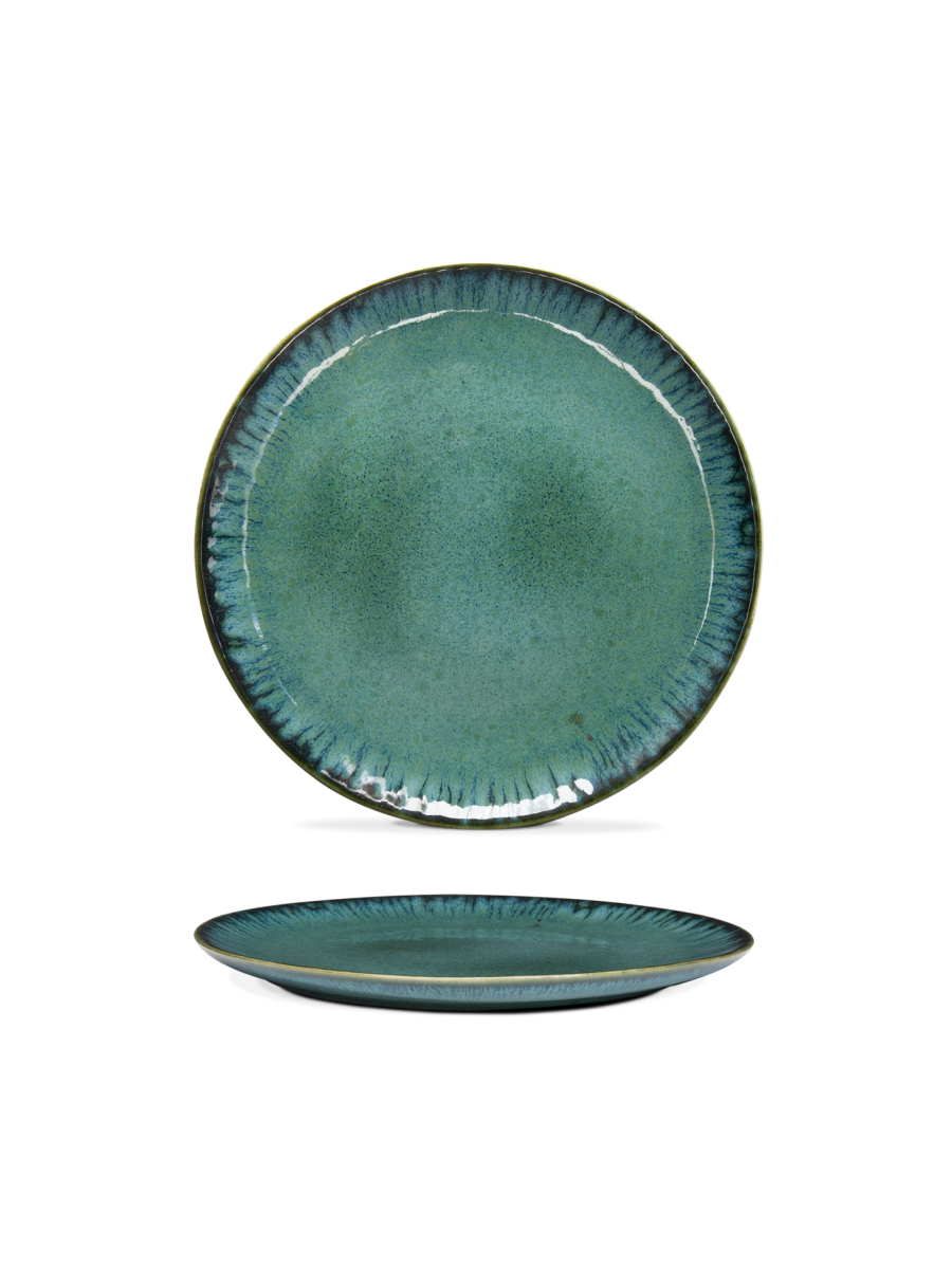 Farfurie întinsă desert AMAZÔNIA, verde, Ø21 cm