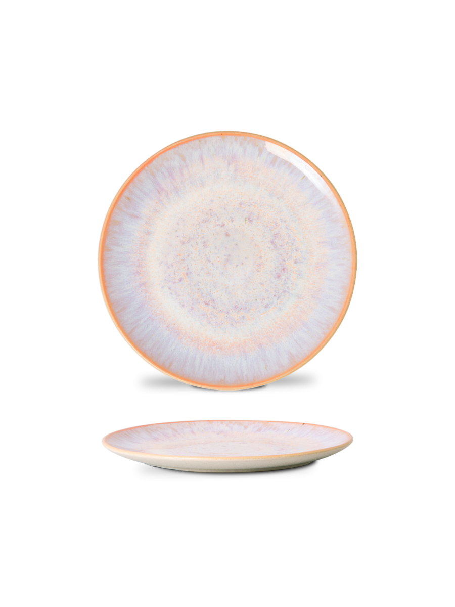 Farfurie întinsă desert AURORA, multicolor pastel, Ø21 cm