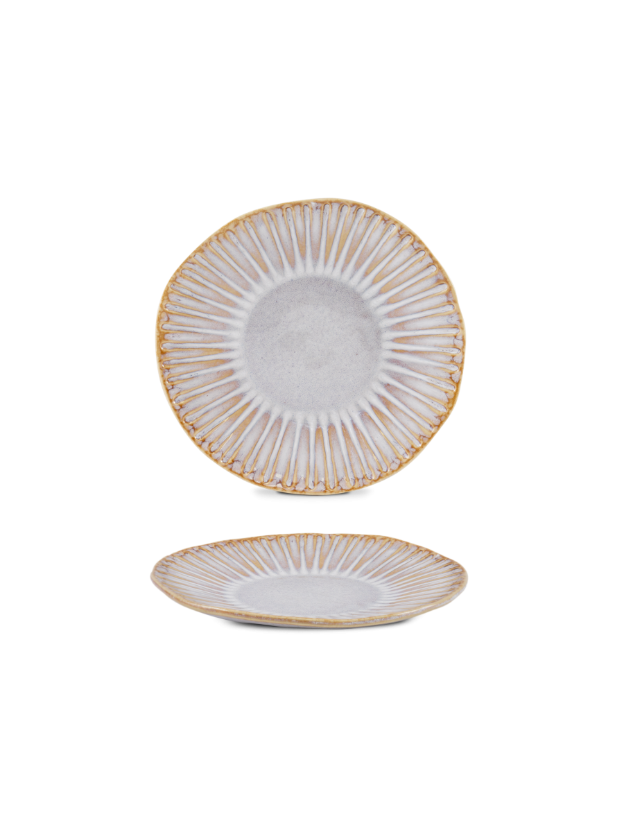 Farfurie întinsă desert VIEIRA, crem, Ø21 cm