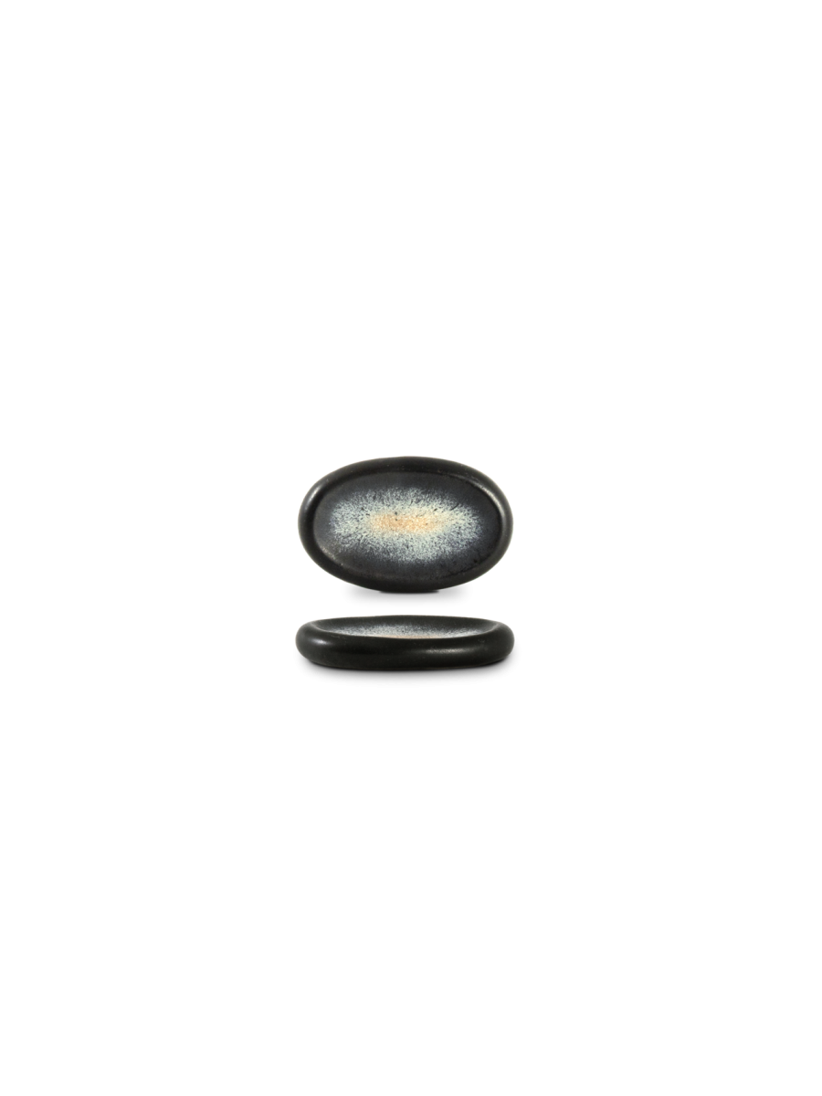 Farfurie degustare QUARTZO, grafit mat, 11 × 7,5 cm