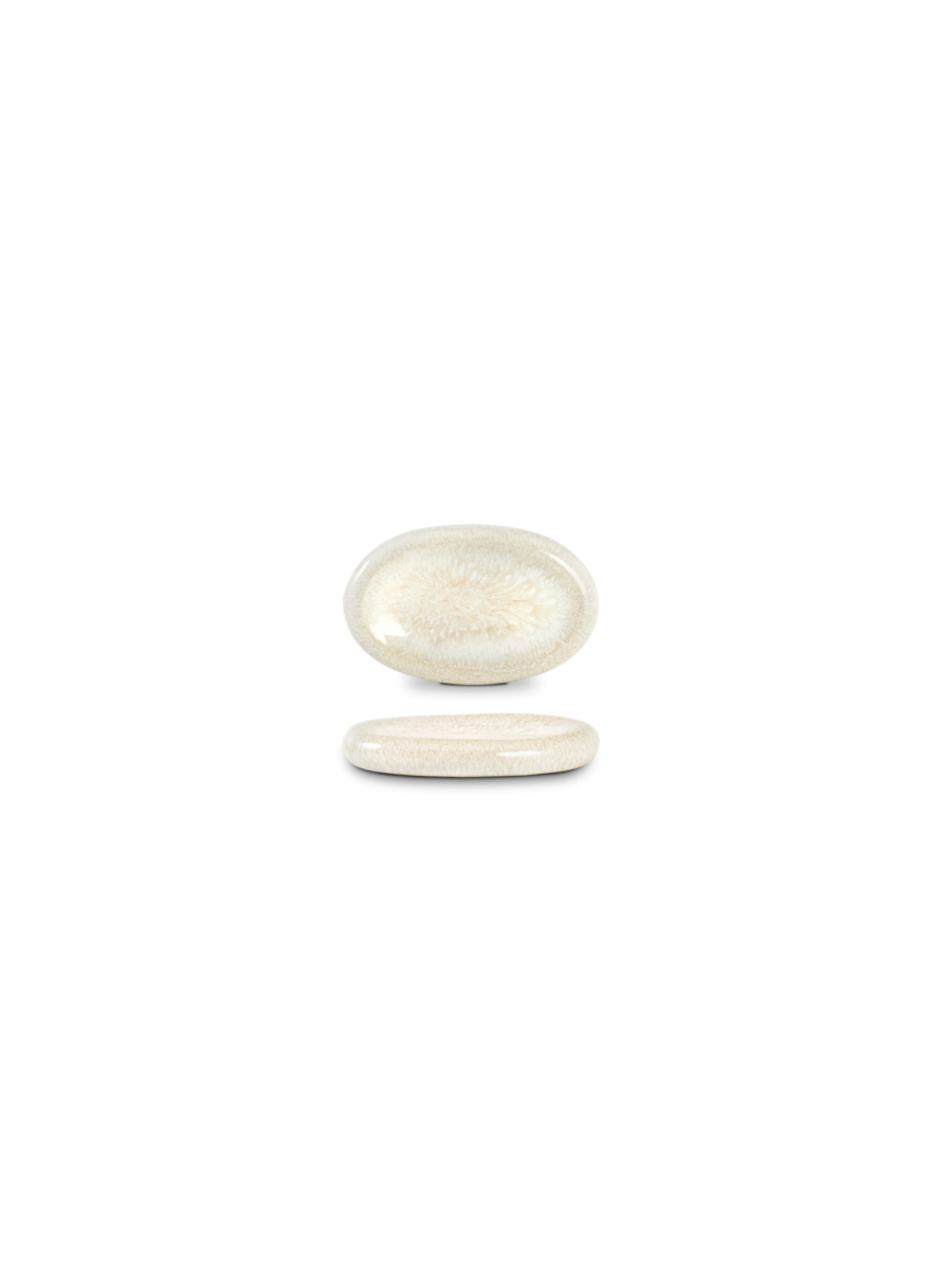 Farfurie degustare QUARTZO, alb cristal, 11 × 7,5 cm